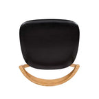 Chaise de salle à manger empilable en chêne sculpté de 20,5 po, revêtement en similicuir brun naturel chaud et noir