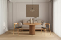 Chaise de salle à manger empilable en chêne sculpté de 20,5 po, revêtement en similicuir brun naturel chaud et noir