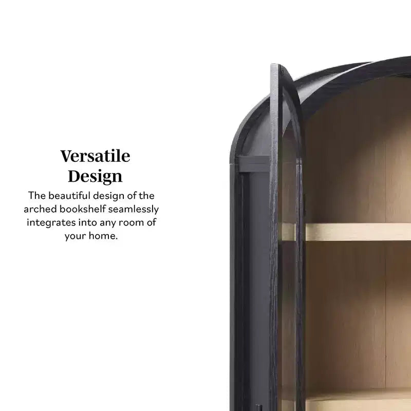 Bibliothèque à 5 étagères en arche de 193 cm
