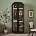 Saracina Home 76" 5 Shelf Arched Bookcase Cabinet