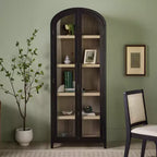 Saracina Home 76" 5 Shelf Arched Bookcase Cabinet