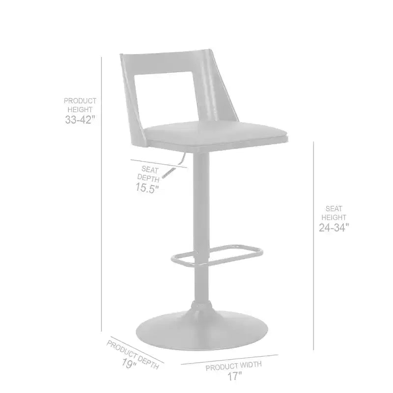 Tabouret de bar réglable pivotant en similicuir et métal