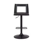 Tabouret de bar réglable pivotant en similicuir et métal