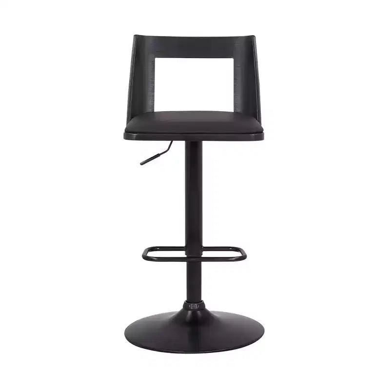 Tabouret de bar réglable pivotant en similicuir et métal
