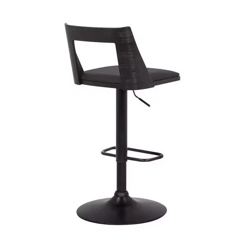Tabouret de bar réglable pivotant en similicuir et métal