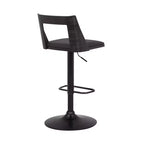 Tabouret de bar réglable pivotant en similicuir et métal