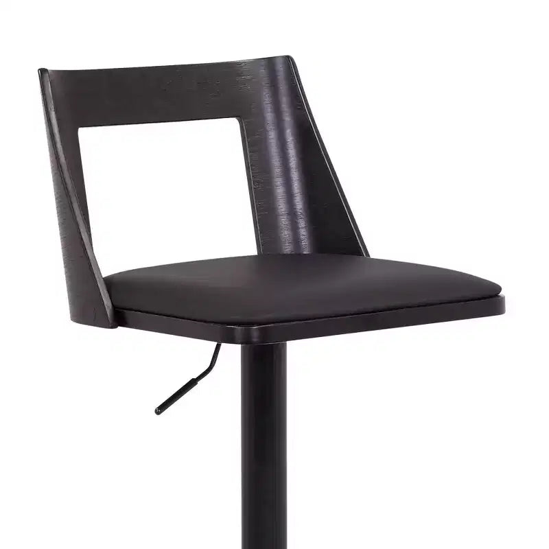 Tabouret de bar réglable pivotant en similicuir et métal