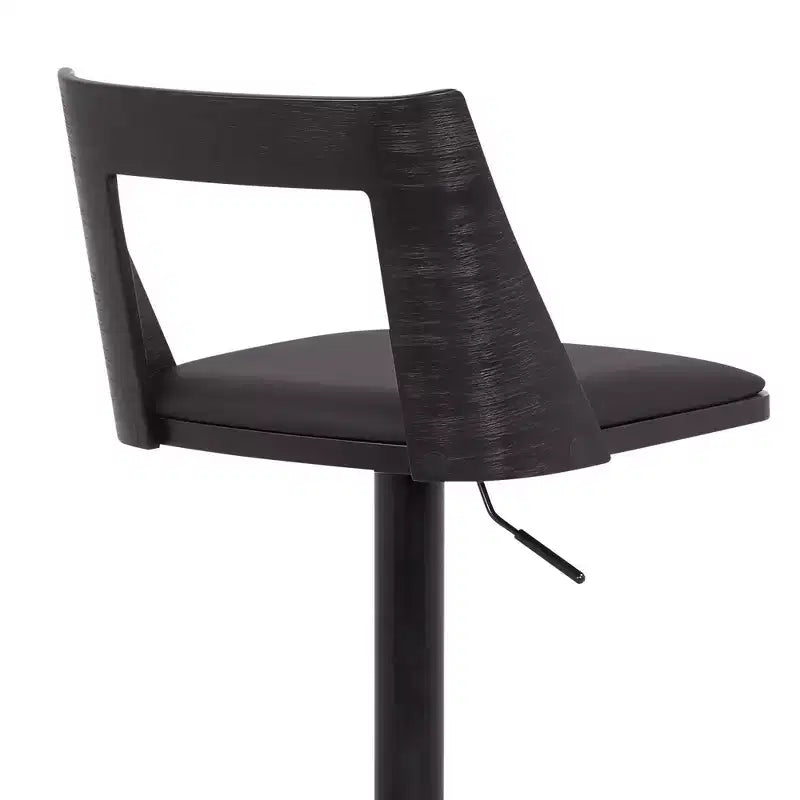 Tabouret de bar réglable pivotant en similicuir et métal